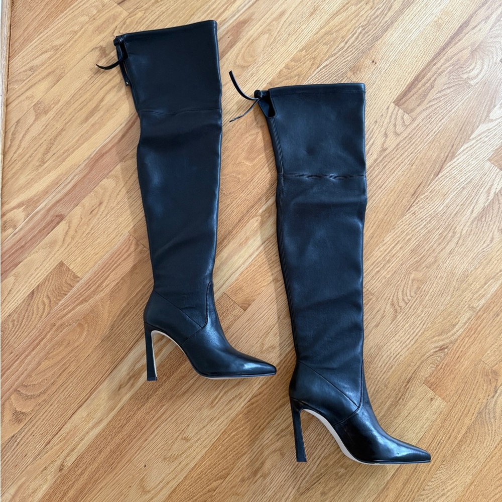 Stuart Weitzman Sexy Natalia Thigh High Length Stretch Leather Boots